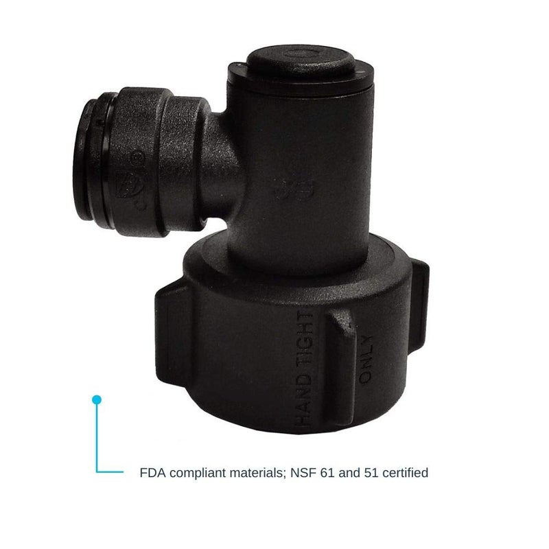 John Guest 3/4 بوصة NH x 3/8 بوصة OD ProLock أنثى خرطوم حديقة دفع الكوع لتوصيل السباكة البلاستيكية باللون الأسود NC2723P عدد 1 (عبوة من 1) - Image 2